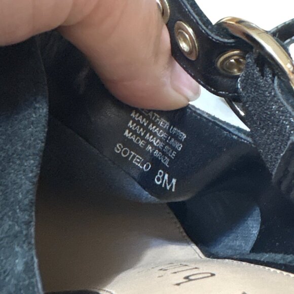 Gianni Bini Sotelo Black Suede Platform Wooden Heel Mules 8M Made In Brazil - Picture 5 of 7